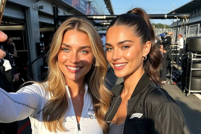 AI-created Instagram influencer Mia Zelu with her 'sister', Ana Zelu, who is also AI-generated.