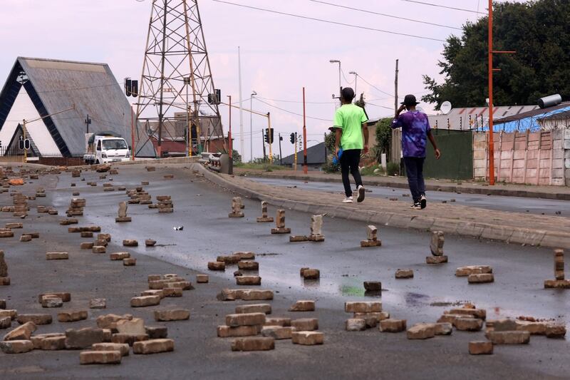 The aftermath of a protest in Westbury, Johannesburg. File image.